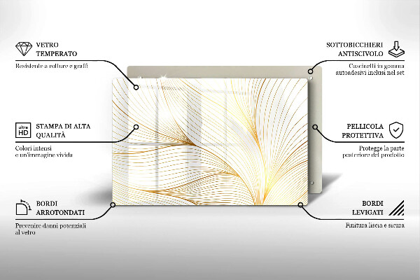 Üveg vágódeszka Modern vonalak minta