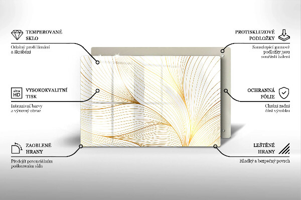 Üveg vágódeszka Modern vonalak minta