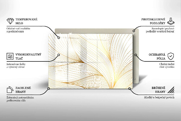 Üveg vágódeszka Modern vonalak minta