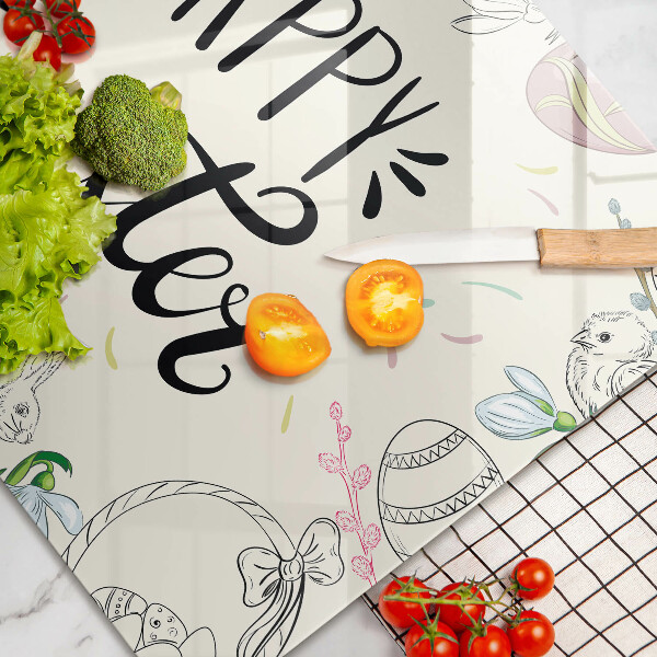 Üveg vágódeszka Happy Easter