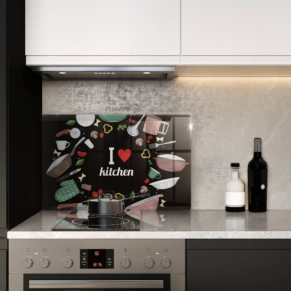 Üveg vágódeszka Illusztráció Imádom a konyhát