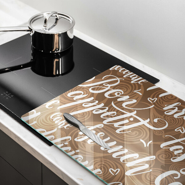 Üveg vágódeszka Bon appetit feliratok