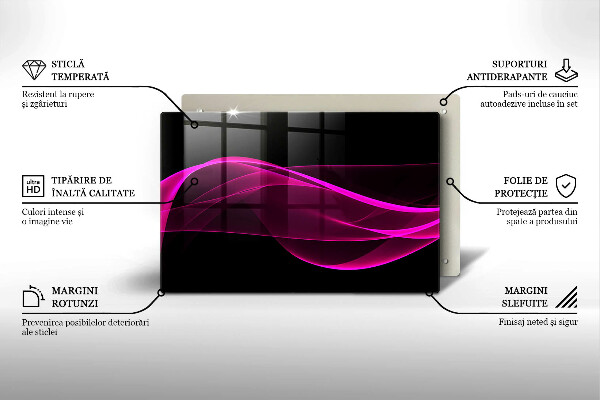 Üveg vágódeszka Rózsaszín absztrakció