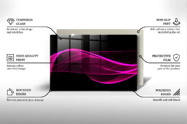 Üveg vágódeszka Rózsaszín absztrakció