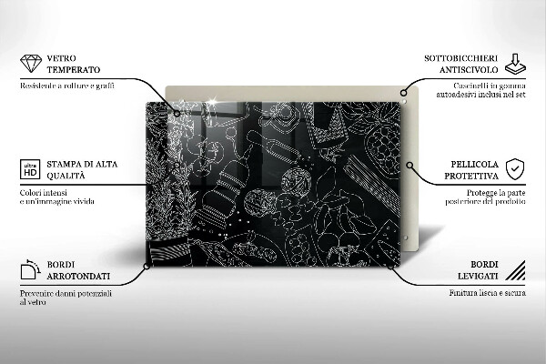Üveg vágódeszka Konyhai kiegészítők