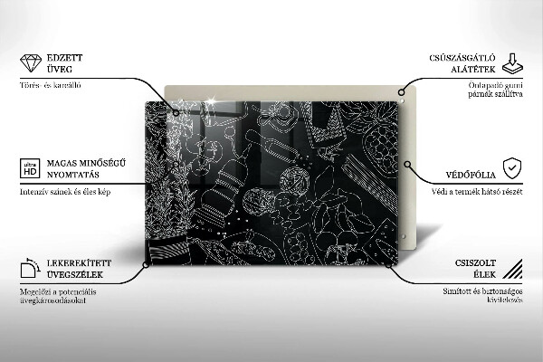 Üveg vágódeszka Konyhai kiegészítők