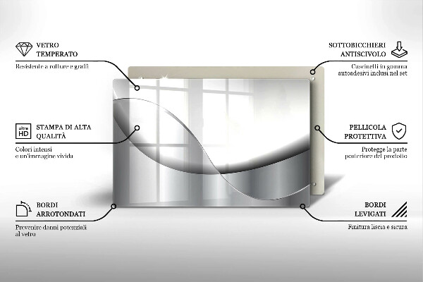 Üveg vágódeszka Absztrakt vonalak tervezése