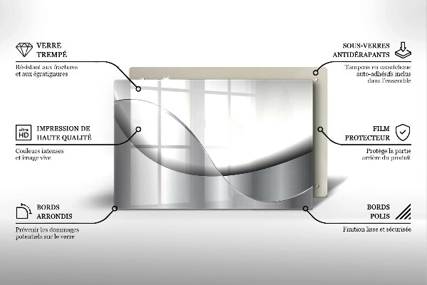 Üveg vágódeszka Absztrakt vonalak tervezése