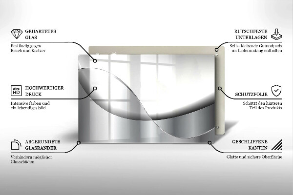 Üveg vágódeszka Absztrakt vonalak tervezése