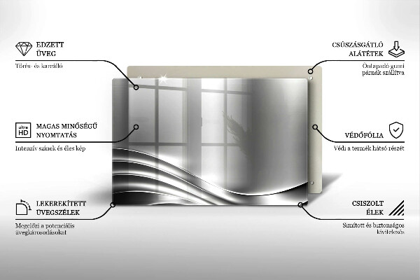 Üveg vágódeszka Fém szerkezet