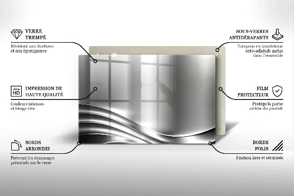 Üveg vágódeszka Fém szerkezet
