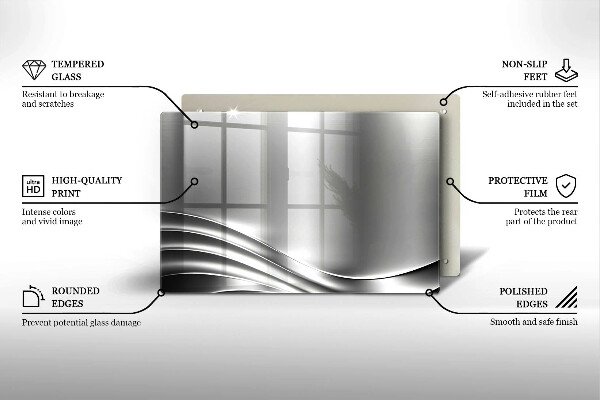 Üveg vágódeszka Fém szerkezet