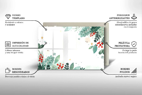 Üveg vágódeszka Akvarell levelek