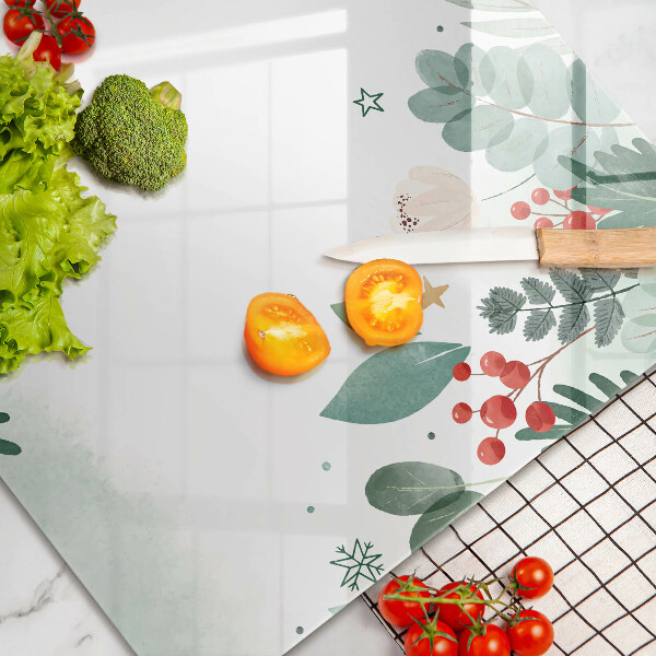 Üveg vágódeszka Akvarell levelek