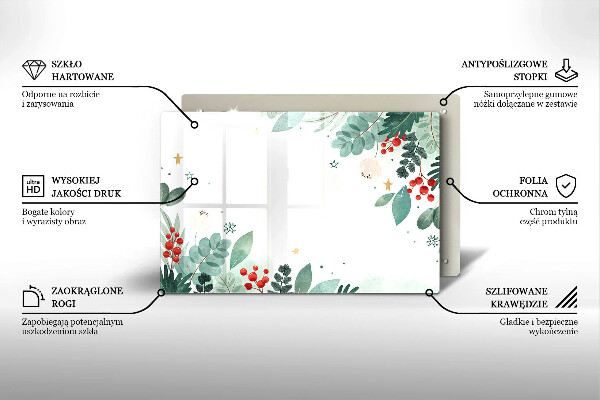 Üveg vágódeszka Akvarell levelek