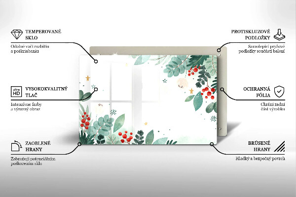 Üveg vágódeszka Akvarell levelek