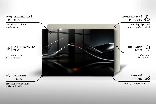 Üveg vágódeszka Absztrakt 3D-s tervezés