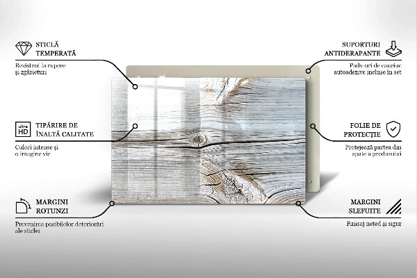 Üveg vágódeszka Világos fa szerkezet
