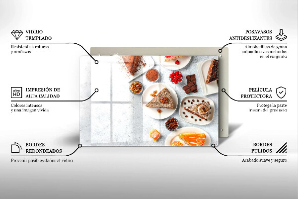 Üveg vágódeszka A torta édessége
