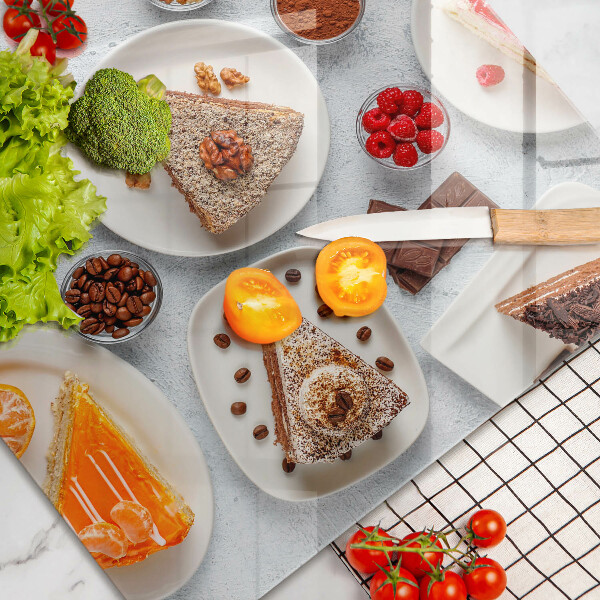 Üveg vágódeszka A torta édessége