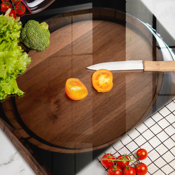 Üveg vágódeszka Hordós borospohár