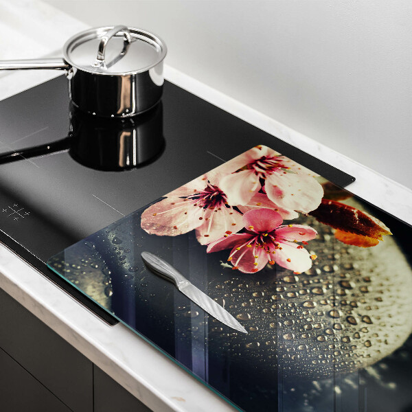 Üveg vágódeszka Virágok zen kövek