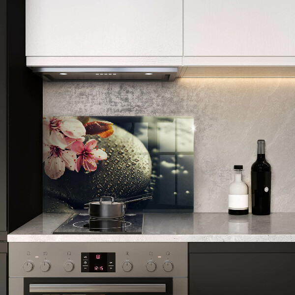 Üveg vágódeszka Virágok zen kövek