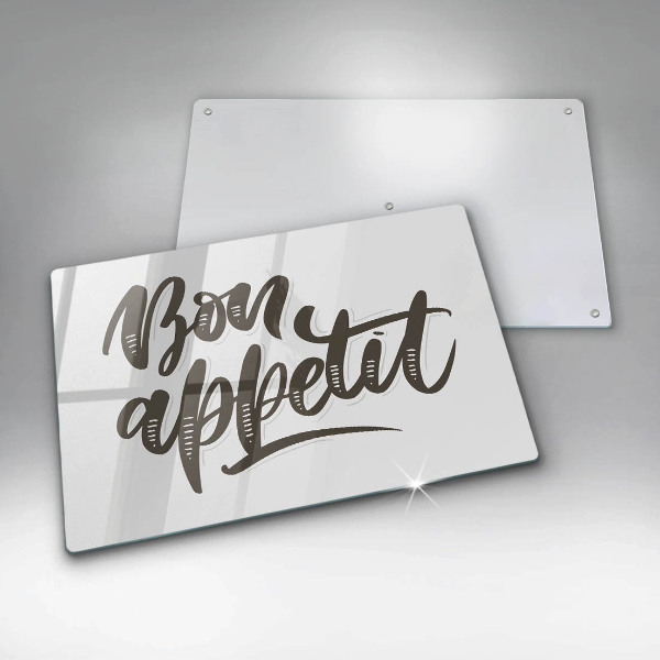 Üveg vágódeszka Bon Appetit felirat