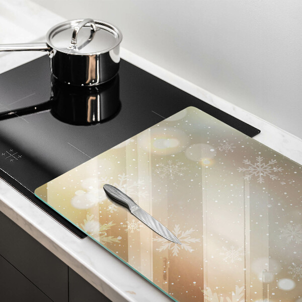 Üveg vágódeszka Hópelyhek