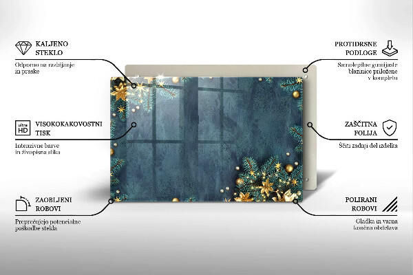 Üveg vágódeszka karácsonyi díszek