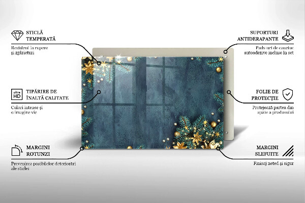 Üveg vágódeszka karácsonyi díszek