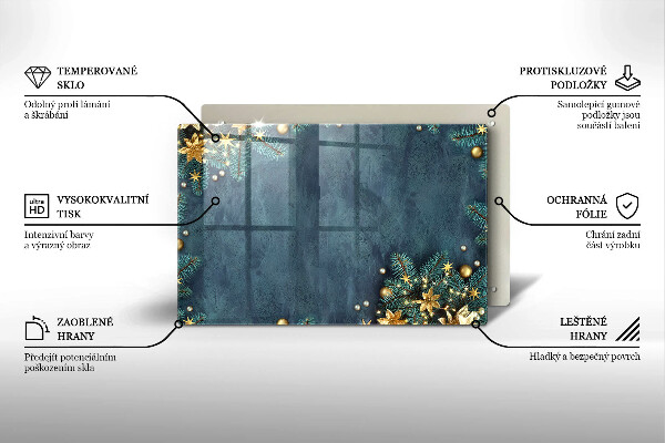 Üveg vágódeszka karácsonyi díszek