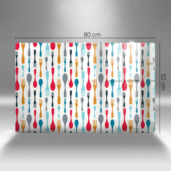 Üveg vágódeszka Kanál illusztráció