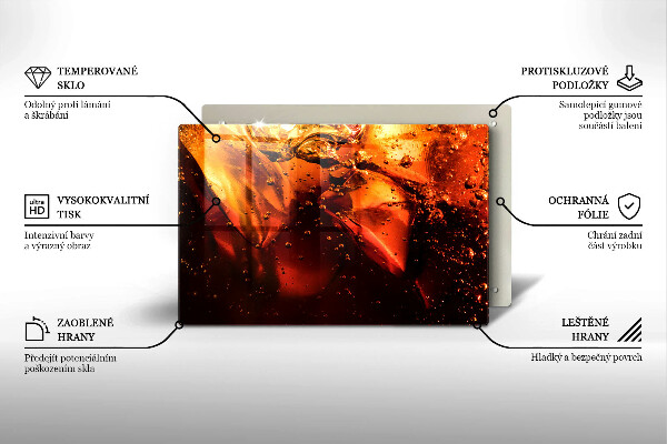 Üveg vágódeszka Cola ital jéggel