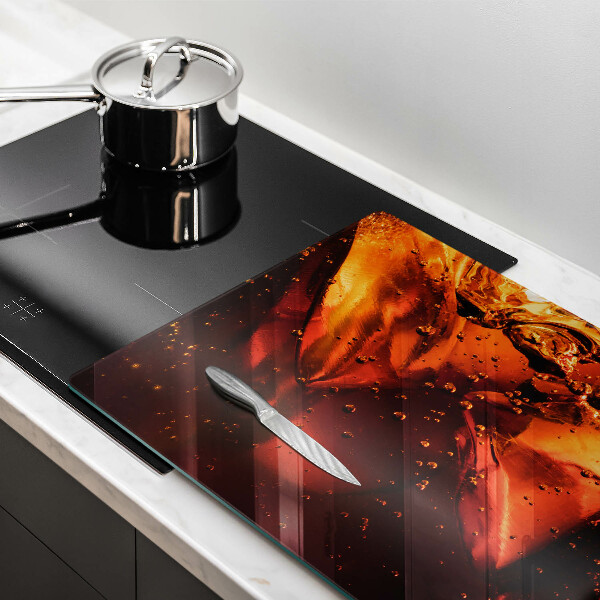 Üveg vágódeszka Cola ital jéggel