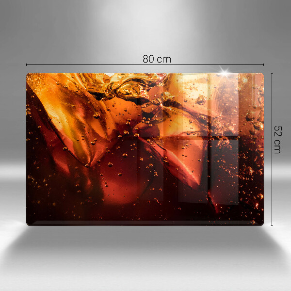 Üveg vágódeszka Cola ital jéggel