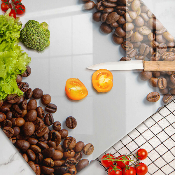 Üveg vágódeszka Kávébab