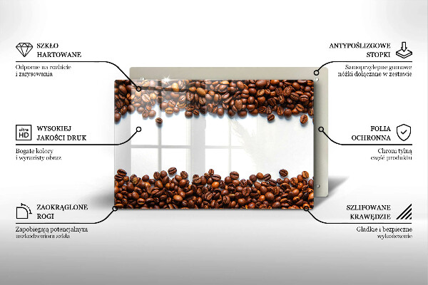 Üveg vágódeszka Kávébab