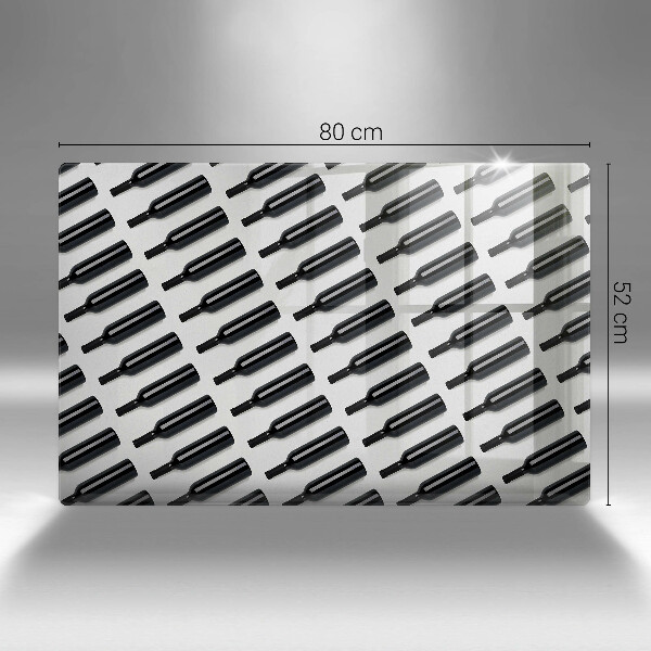 Üveg vágódeszka Fekete borosüvegek