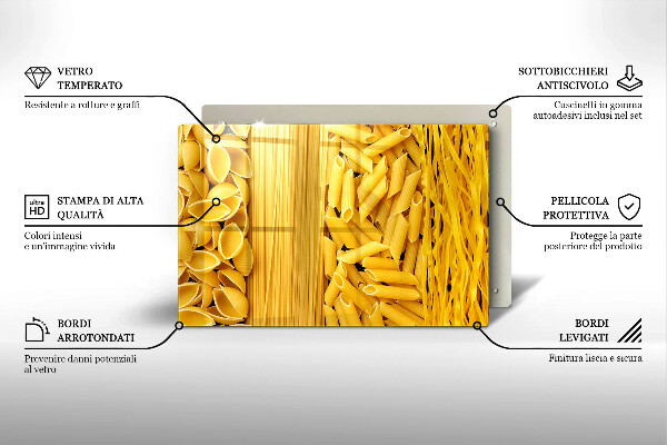 Üveg vágódeszka Tészta