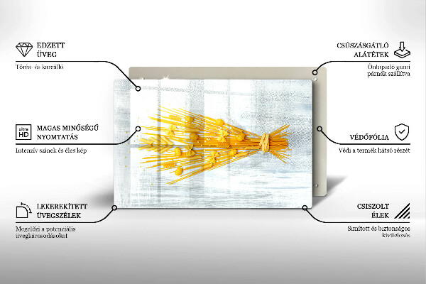 Üveg vágódeszka Tészta