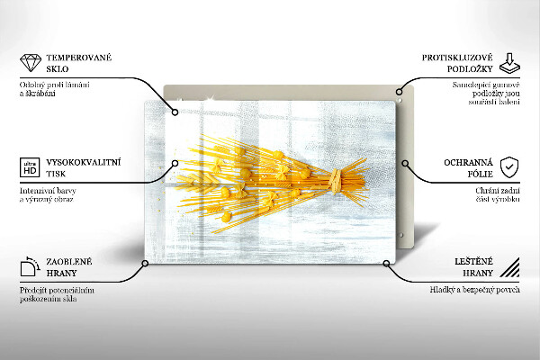 Üveg vágódeszka Tészta