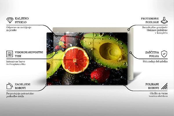 Üveg vágódeszka Gyümölcsök és zöldségek