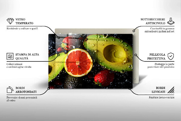 Üveg vágódeszka Gyümölcsök és zöldségek