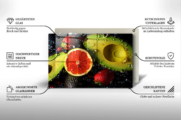 Üveg vágódeszka Gyümölcsök és zöldségek