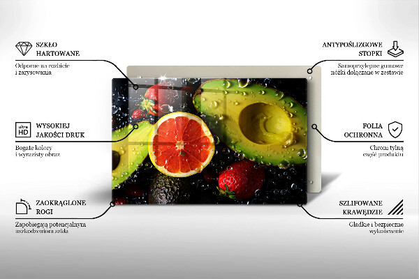 Üveg vágódeszka Gyümölcsök és zöldségek