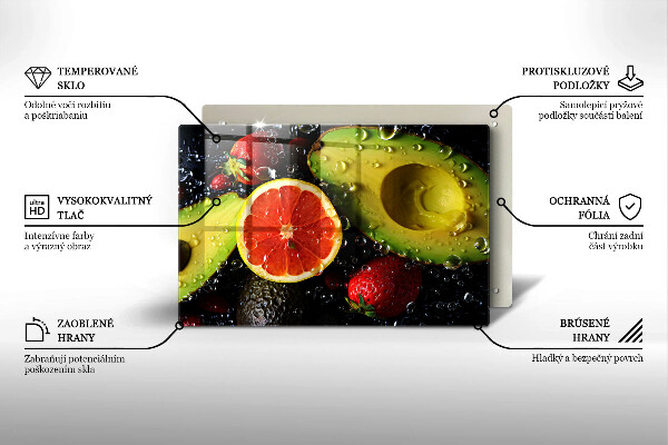 Üveg vágódeszka Gyümölcsök és zöldségek
