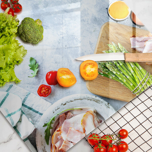 Üveg vágódeszka Hozzávalók a konyhában