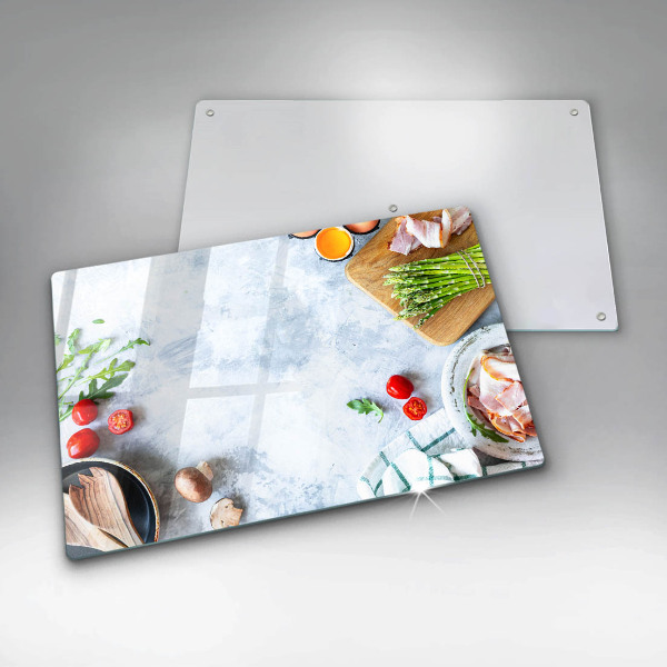 Üveg vágódeszka Hozzávalók a konyhában