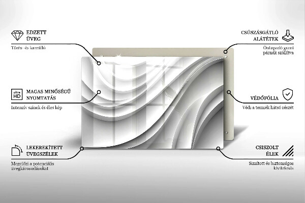 Üveg vágódeszka Geometriai vonalak